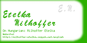 etelka milhoffer business card